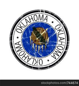 Great state of Oklahoma postal rubber stamp, vector object over white background