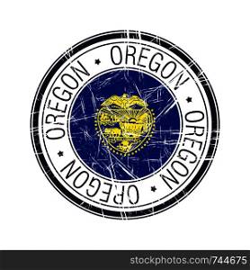 Great state of Oregon postal rubber stamp, vector object over white background