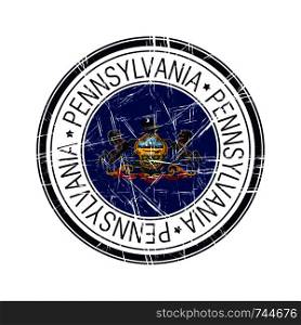 Great state of Pennsylvania postal rubber stamp, vector object over white background