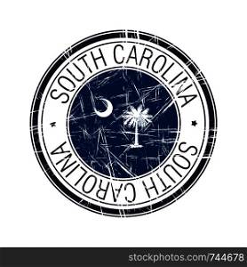 Great state of South Carolina postal rubber stamp, vector object over white background