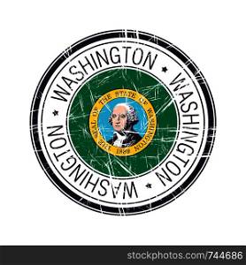 Great state of Washington postal rubber stamp, vector object over white background