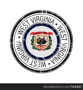 Great state of West Virginia postal rubber stamp, vector object over white background