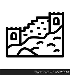 great wall of china line icon vector. great wall of china sign. isolated contour symbol black illustration. great wall of china line icon vector illustration