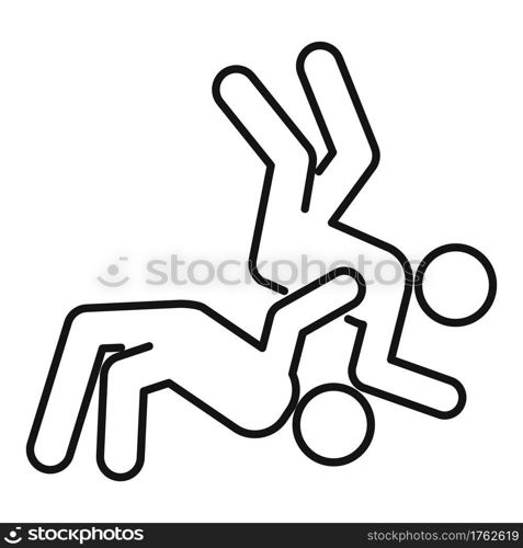 Greco-roman wrestling action icon. Outline Greco-roman wrestling action vector icon for web design isolated on white background. Greco-roman wrestling action icon, outline style