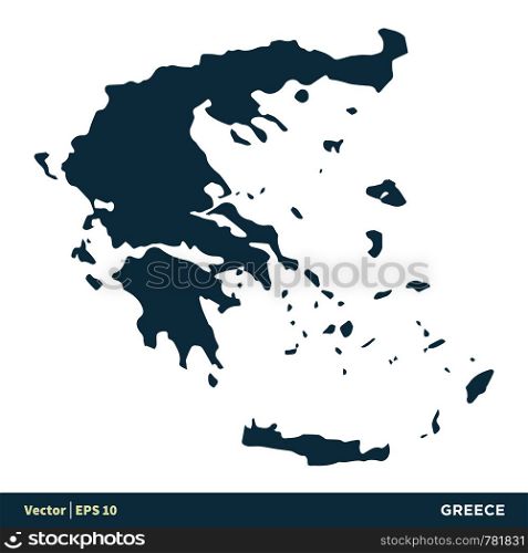 Greece - Europe Countries Map Vector Icon Template Illustration Design. Vector EPS 10.