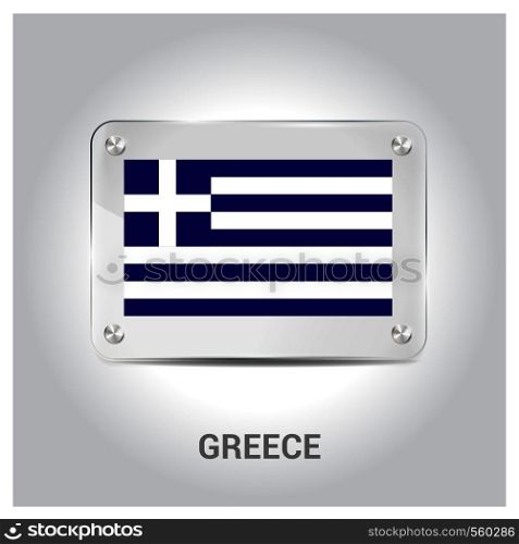 Greece flag design vector