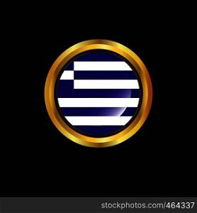 Greece flag Golden button