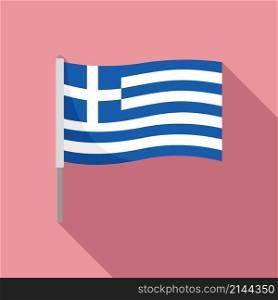 Greece flag icon flat vector. National greek. Country day. Greece flag icon flat vector. National greek