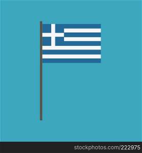Greece flag icon in flat design. Independence day or National day holiday concept.