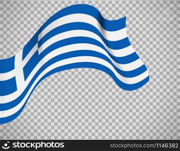 Greece flag icon on transparent background. Vector illustration. Greece flag on transparent background