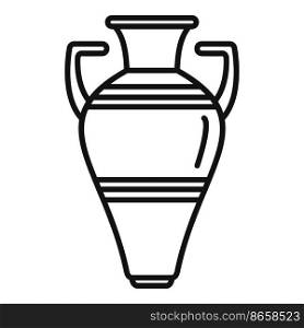 Greece&hora icon outline vector. Vase pot. Jug urn. Greece&hora icon outline vector. Vase pot
