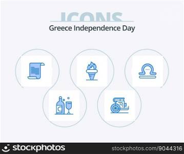 Greece Independence Day Blue Icon Pack 5 Icon Design. libra. olympic. file. holding. games
