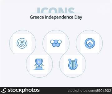 Greece Independence Day Blue Icon Pack 5 Icon Design. seurity. olympic games. circle. greek. ancient