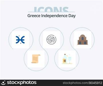 Greece Independence Day Flat Icon Pack 5 Icon Design. easter. christmas. pisces. building. labyrinth