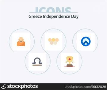 Greece Independence Day Flat Icon Pack 5 Icon Design. greece. shield. greek. olympic games. greece