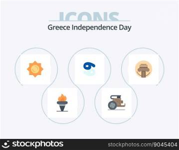 Greece Independence Day Flat Icon Pack 5 Icon Design. printer. zodiac . prince. cancer. greece