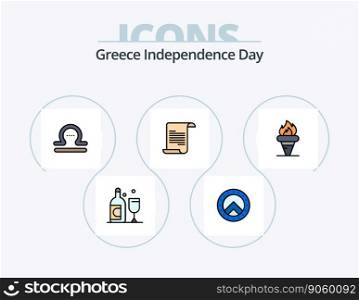 Greece Independence Day Line Filled Icon Pack 5 Icon Design. history. greece. institution. culture. ireland
