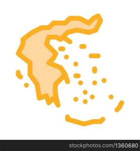 greece on the map icon vector. greece on the map sign. color symbol illustration. greece on the map icon vector outline illustration