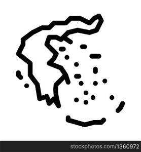 greece on the map icon vector. greece on the map sign. isolated contour symbol illustration. greece on the map icon vector outline illustration