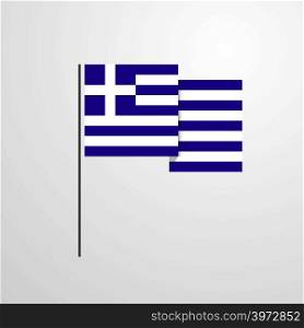 Greece waving Flag design vector