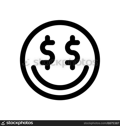 greed emoji, icon on isolated background