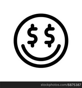 greed emoji, icon on isolated background