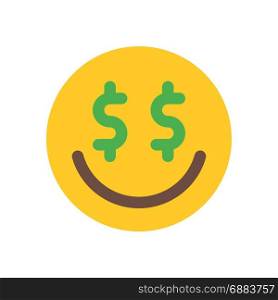 greed emoji, icon on isolated background,