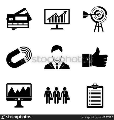 Greed icons set. Simple set of 9 greed vector icons for web isolated on white background. Greed icons set, simple style