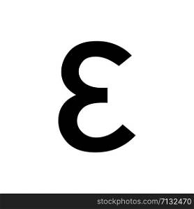 Greek alphabet : Epsilon signage icon