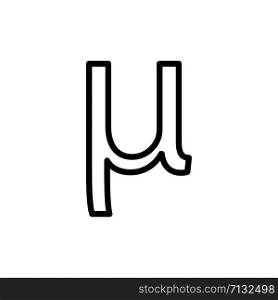 Greek alphabet : Mu signage icon