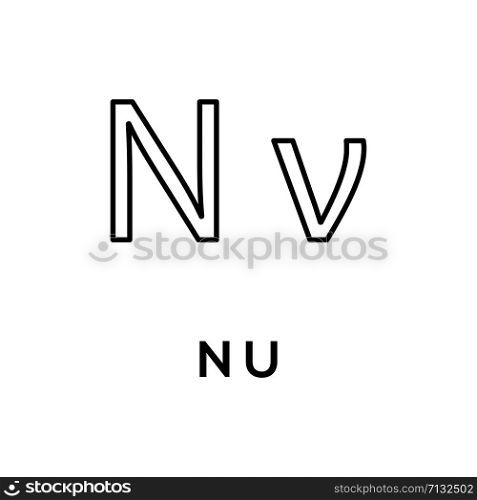Greek alphabet : Nu signage icon