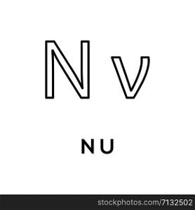 Greek alphabet : Nu signage icon