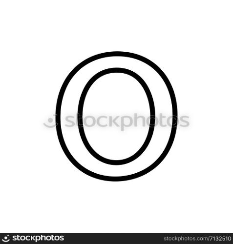 Greek alphabet : Omicron signage icon