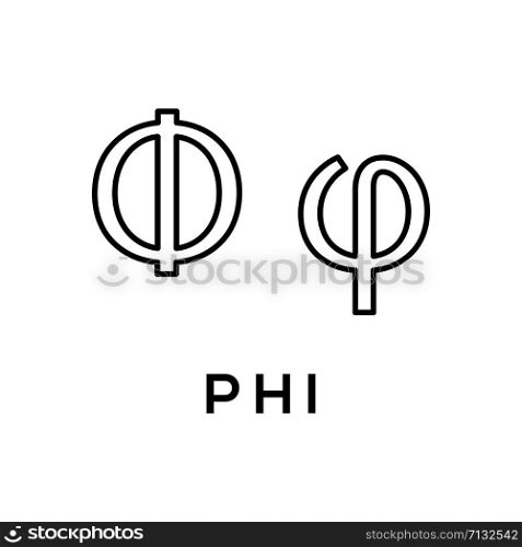 greek alphabet : phi signage icon
