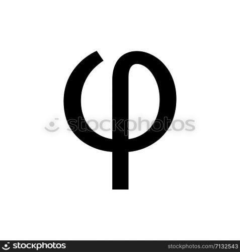 greek alphabet : phi signage icon