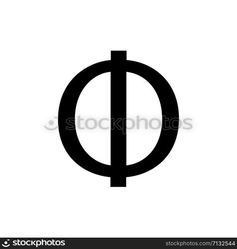 greek alphabet : phi signage icon