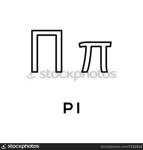 Greek alphabet : Pi signage icon