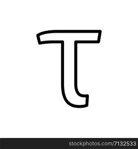 Greek alphabet : Tau signage icon