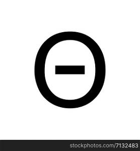Greek alphabet : theta signage icon