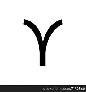 Greek alphabet : Upsilon signage icon