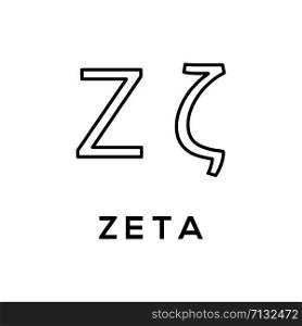 Greek alphabet : Zeta signage icon
