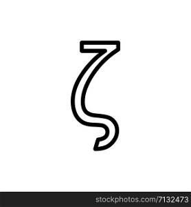 Greek alphabet : Zeta signage icon