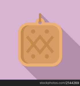 Greek amulet icon flat vector. Hand ox. Esoteric amulet. Greek amulet icon flat vector. Hand ox