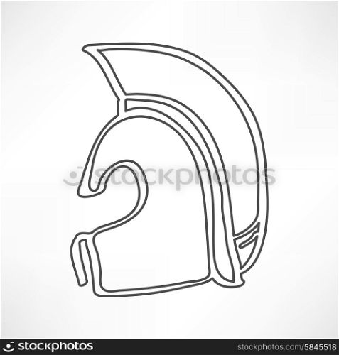 Greek, ancient helmet icon isolated
