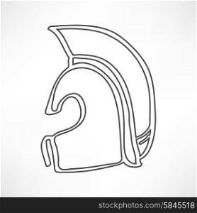 Greek, ancient helmet icon isolated