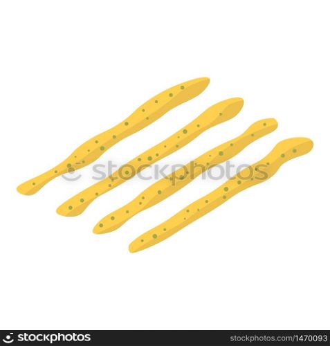 Greek bakery sticks icon. Isometric of greek bakery sticks vector icon for web design isolated on white background. Greek bakery sticks icon, isometric style