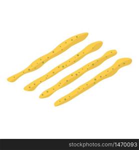 Greek bakery sticks icon. Isometric of greek bakery sticks vector icon for web design isolated on white background. Greek bakery sticks icon, isometric style