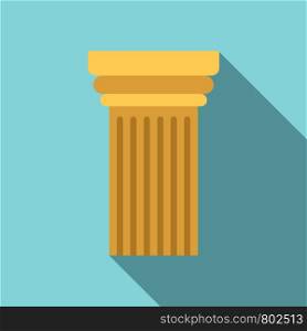 Greek column icon. Flat illustration of greek column vector icon for web design. Greek column icon, flat style