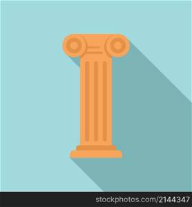 Greek column icon flat vector. Roman pillar. Ancient greece. Greek column icon flat vector. Roman pillar