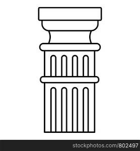 Greek column icon. Outline greek column vector icon for web design isolated on white background. Greek column icon, outline style